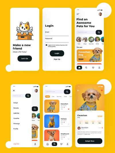宠物健康管理APP UI (PSD,XD,FIG)