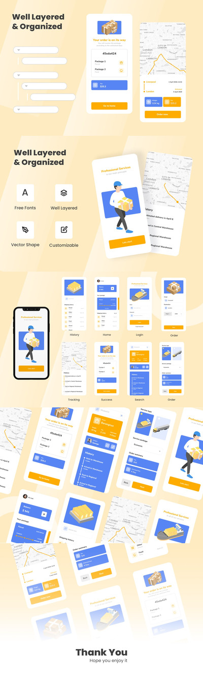 高端物流APP UI设计 (FIG,XD)