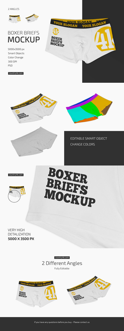 拳击手内裤/短裤样机集 (psd)