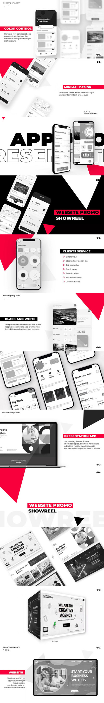 黑白风格响应式设备网站演示视频AE模板[AEP]
