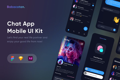 酷炫聊天工具APP UI (FIG,SKETCH,XD)