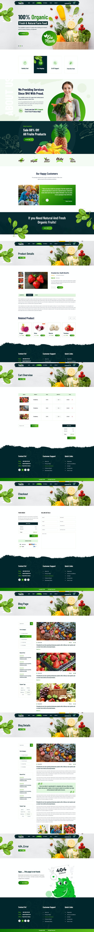 有机素材网页模板UI (FIG,PSD,SKETCH,XD)