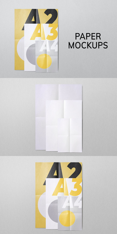 时尚高端a2a3a4尺寸海报设计vi样机展示模型mockups