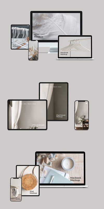 响应式多设备屏幕模型(PSD,PDF)