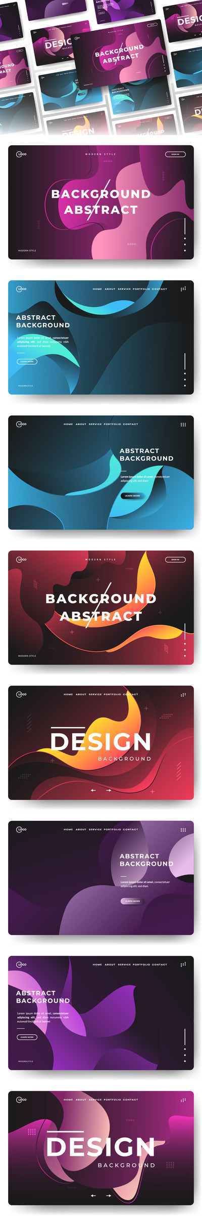 时尚高端渐变矢量背景底纹纹理集合-AI，EPS