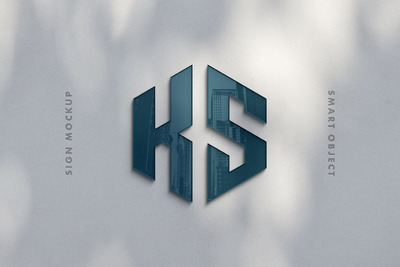 玻璃反射质感的logo标志设计VI样机展示模型mockups