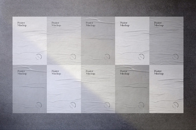 墙面海报粘贴模型(PSD)