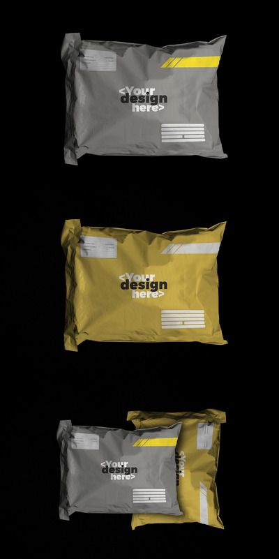 邮件快递包装塑料模型(PSD)