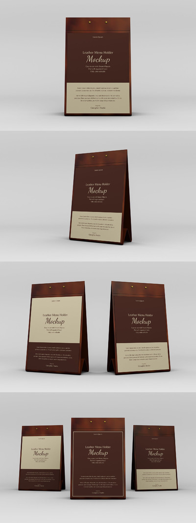 皮革菜单产品样机模型(PSD)