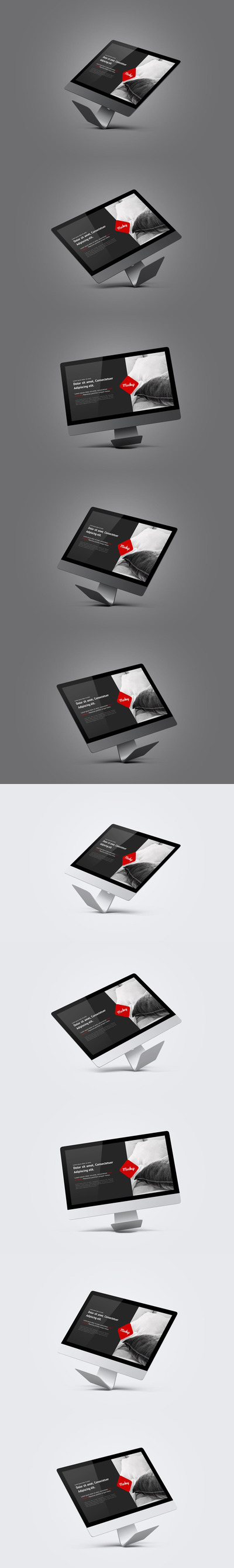 桌面电脑屏幕产品样机(PSD)