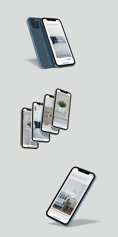 高端iPhone 12 pro手机样机 V. 3 (PSD,PDF)