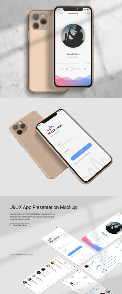 UI UX应用演示模型Vol.3 (PSD)