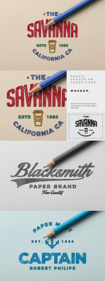 时尚高端专业的高品质手绘素描粉笔质感的logo标志设计样机展示模型mockups