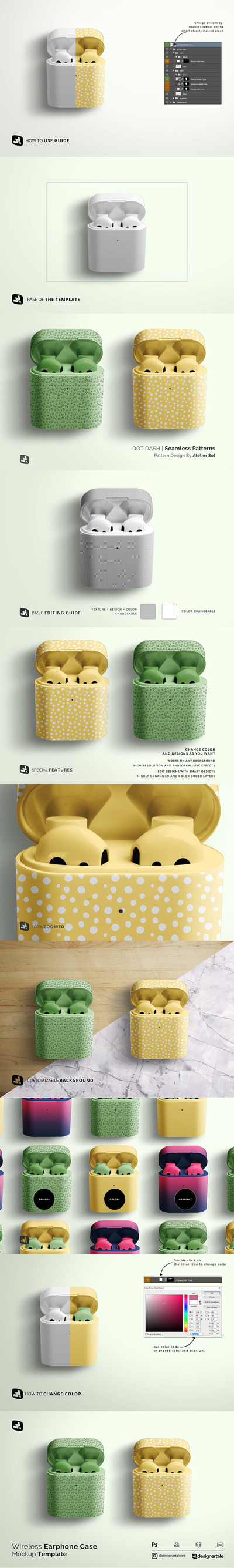 Airpods无线耳机盒样机 (psd)