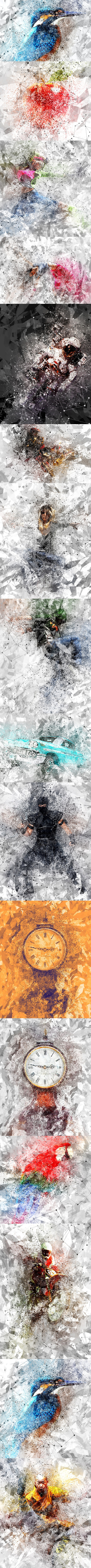 时尚高端震撼的抽象几何艺术photoshop动作预设