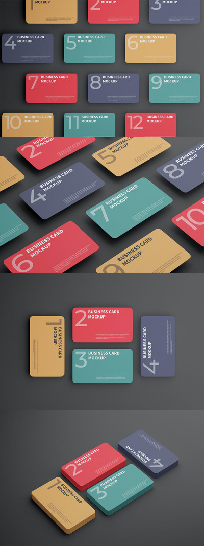 品牌商务名片设计样机 (PDF,PSD)