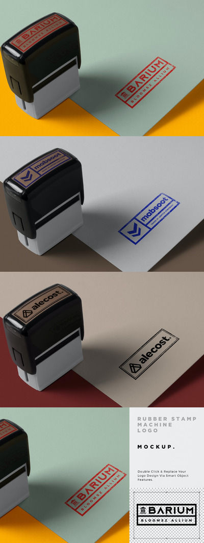 少见稀有的邮票印章印刷logo标志设计VI样机展示模型mockups