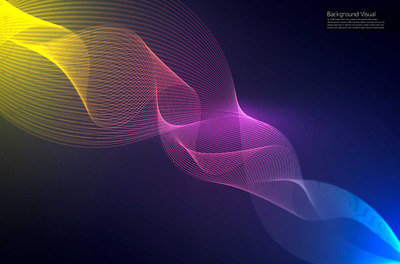 抽象渐变波浪线条视觉背景图素材 (psd)