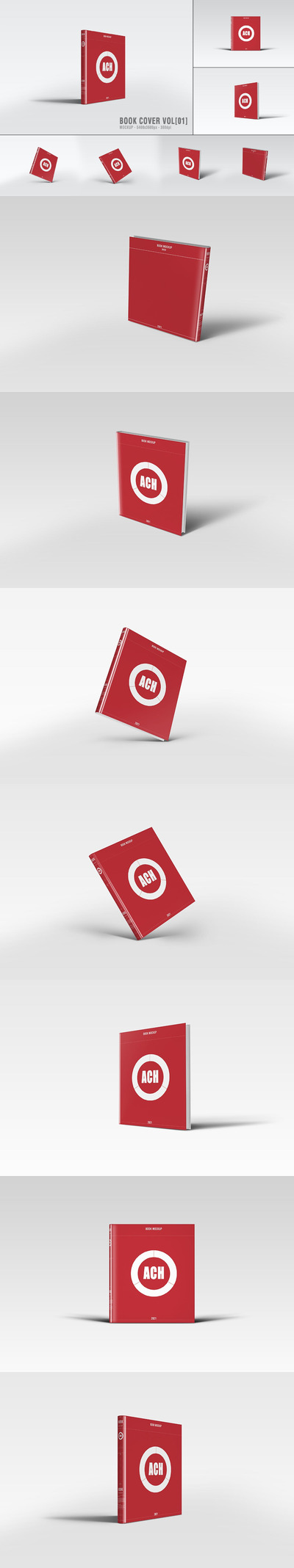 高品质的书籍装帧封面包装设计VI样机展示模型mockups