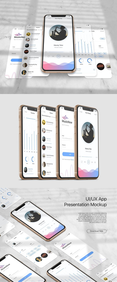 UI UX应用演示模型Vol.1 (PSD)