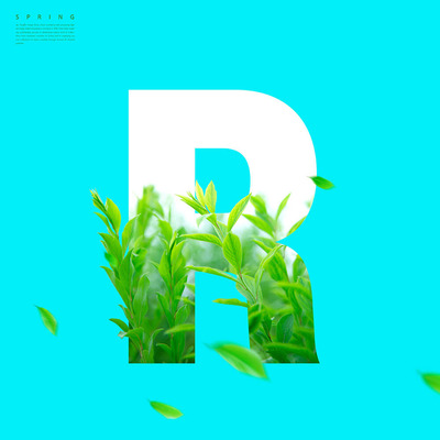 “R”字母春天春季主题海报设计素材 (psd)