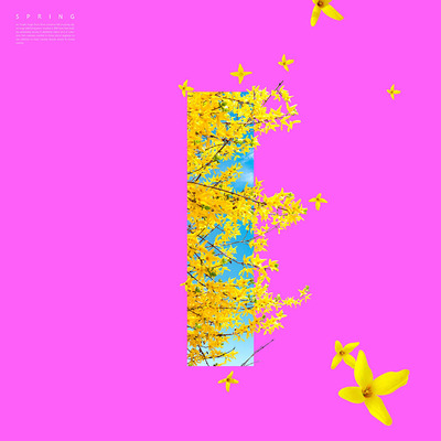 “I”字母春天春季主题海报设计素材 (psd)