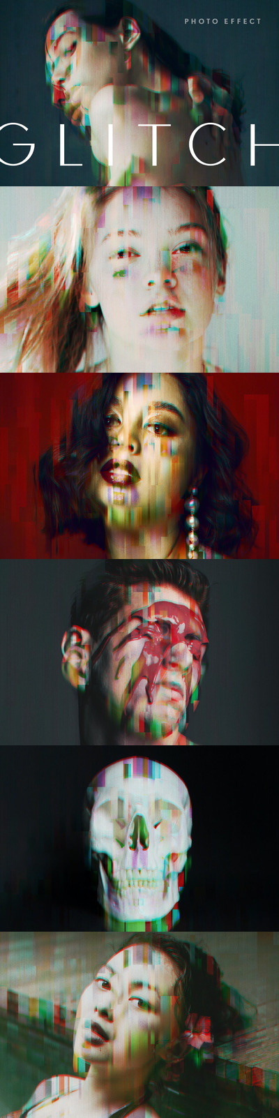 时尚高端抽象个性的故障照片特效滤镜图层样式