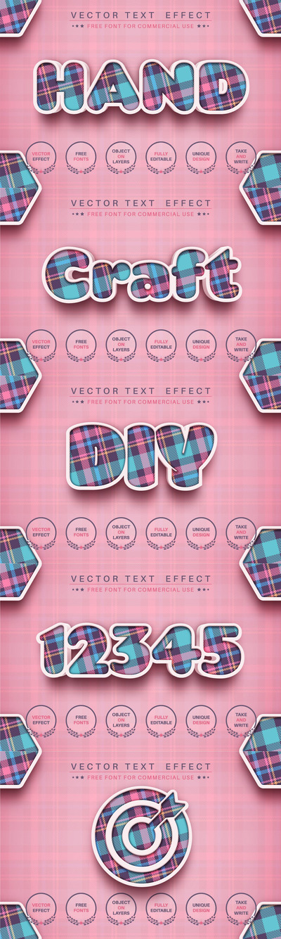 3D立体可编辑的矢量立体字图层样式集合-AI，EPS