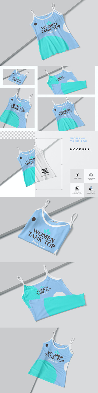 好用的女士无袖吊带服装设计VI样机展示模型mockups
