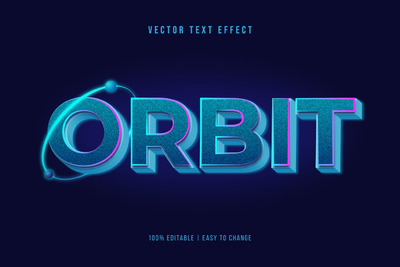 蓝色蓝色轨道矢量3D立体文字图层样式-AI