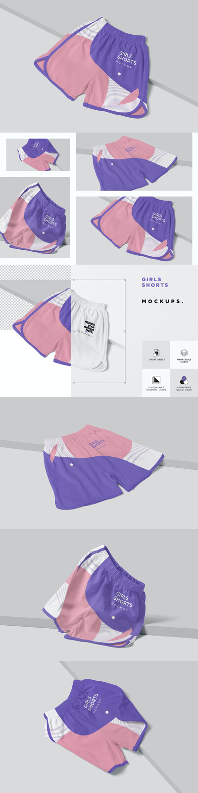 少见稀有的女士短裤服装设计VI样机展示模型mockups