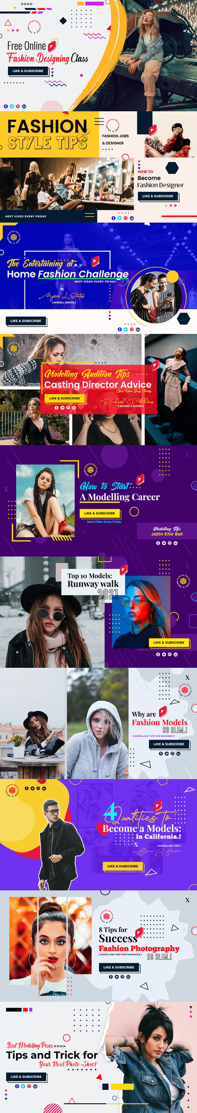 时尚的网页广告模板 (AI,EPS,PSD)