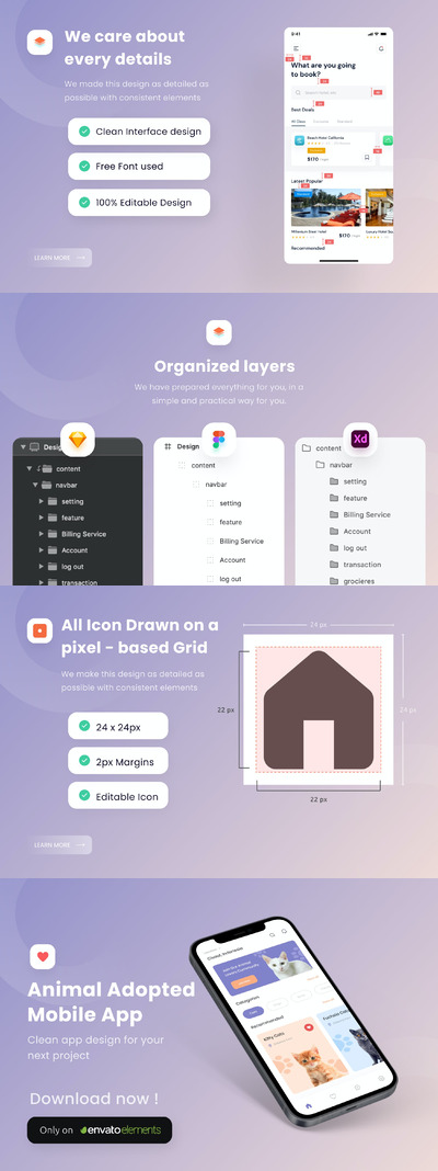 宠物动物会照顾APP UI (FIG,SKETCH,XD)