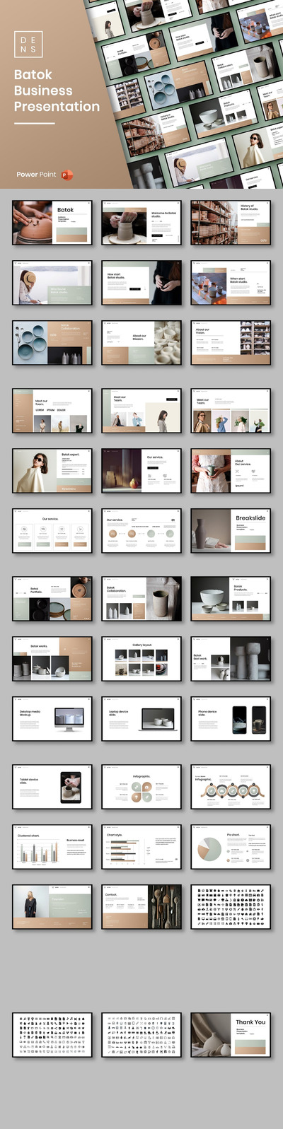 清新优雅时尚高端简约多用途的商业商务powerpoint幻灯片演示模板（pptx）