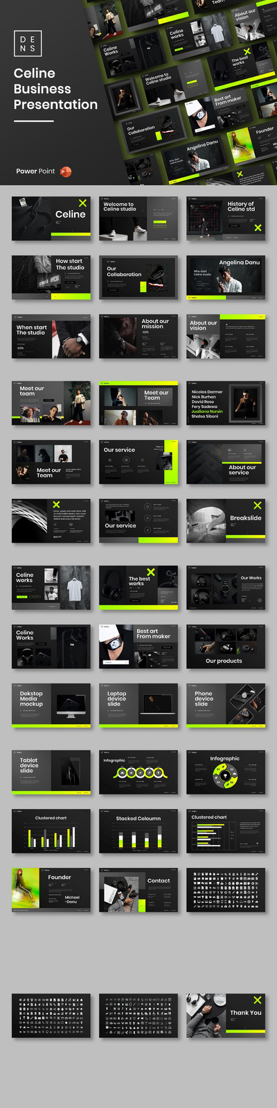 高端时尚专业的高品质商业商务powerpoint幻灯片演示模板（pptx）