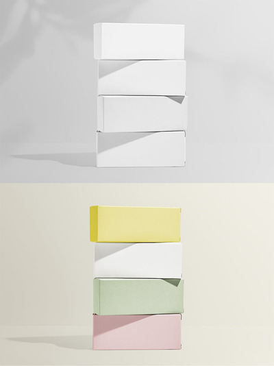 彩色香水包装设计模型 (PSD)