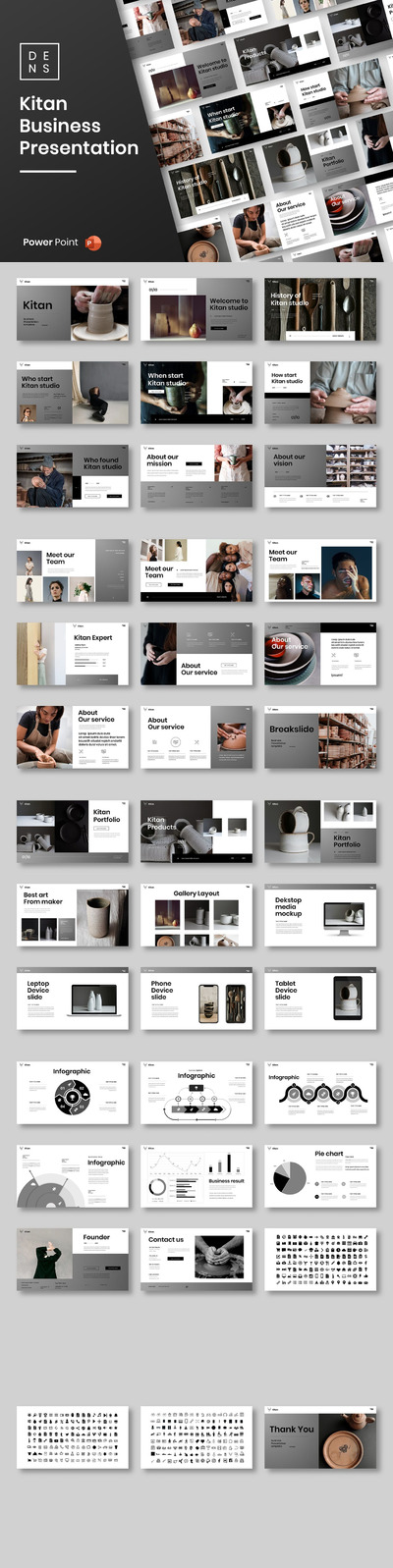 高端时尚专业的高品质商业商务powerpoint幻灯片演示模板（pptx）