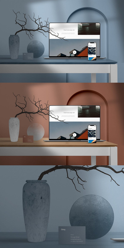 手机电脑屏幕展示样机 (PSD)