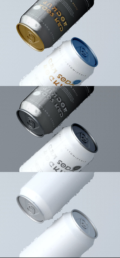 苏打水易拉罐产品样机 (PSD)