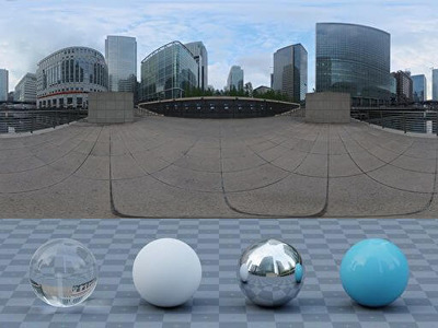 8K级城市广告写字楼背景的HDRI天空蓝天光线图片下载（hdr）