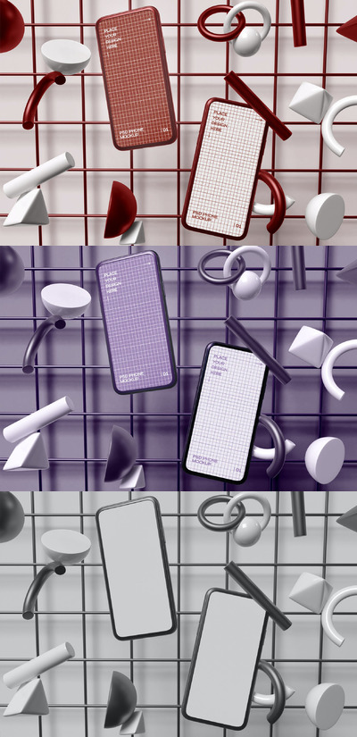 两个智能手机展示样机(PSD)