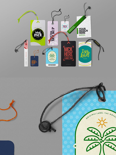 服饰品牌吊牌设计样机 (PSD)