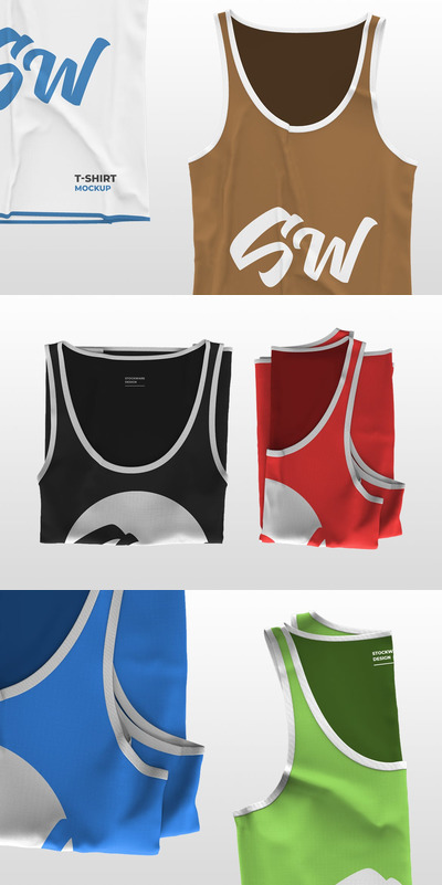 汗衫印花设计展示样机 (PSD)