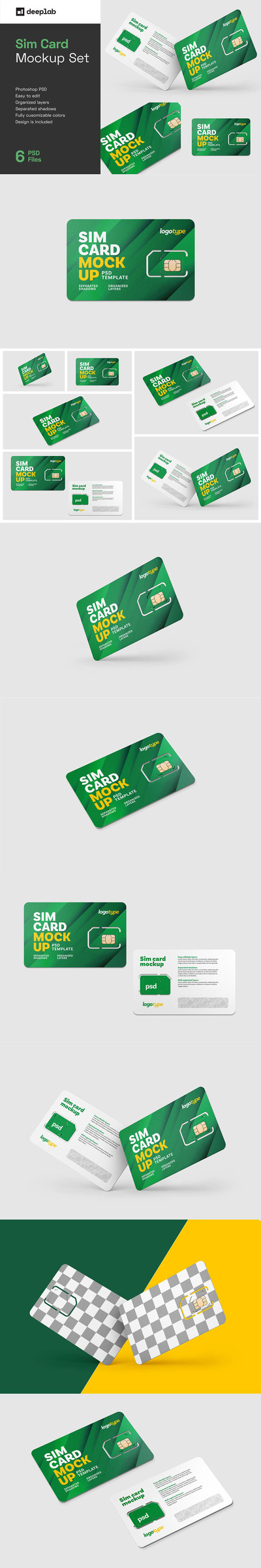 通信电话卡/Sim卡样机集 (psd)