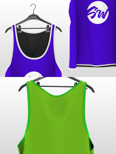 篮球汗衫印花设计展示样机 (PSD)