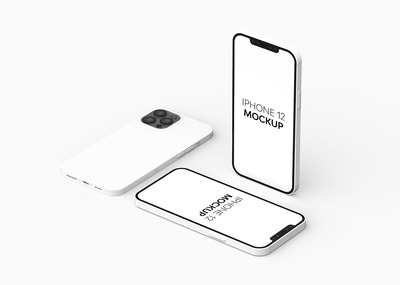 iPhone 12 手机UI设计展示样机 (PSD)