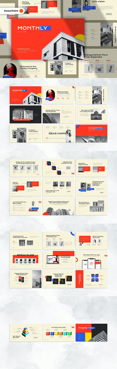 时尚高端简约清新创意powerpoint幻灯片演示模板（pptx）