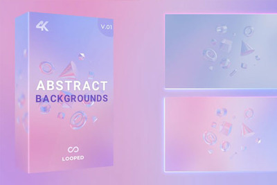 柔和渐变几何玻璃形状视频素材[mp4]