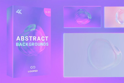 柔和渐变背景液体球形视频素材[mp4]