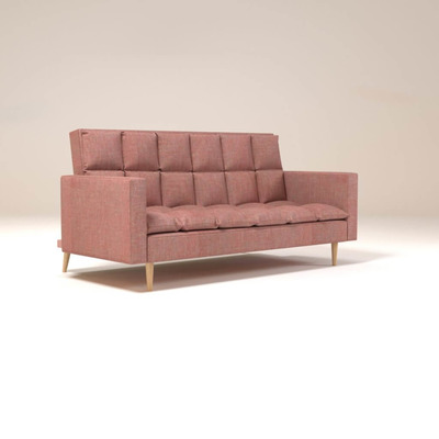 浅粉红色布艺沙发3D模型（OBJ,FBX,MAX）